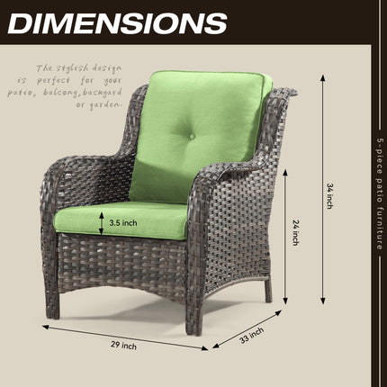 Outdoor Wicker Chair Rattan Patio Dining Chairs Set of 2 PE Wicker Patio Chairs