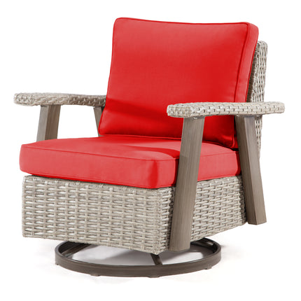 Outdoor 360 Degree Swivel Rocker Chair Patio Rattan Chair