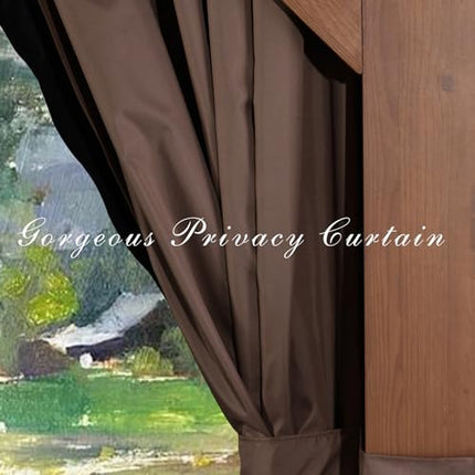 Outdoor Thermal Transfer Wood-Looking Aluminum Gazebo