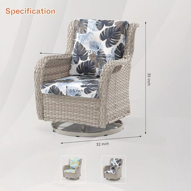 Outdoor Swivel Rocker Wicker Chair