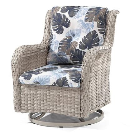 Outdoor Swivel Rocker Wicker Chair