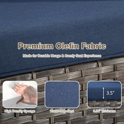 Outdoor Patio Couch Wicker Sofa - 2 Seater Rattan Sofa