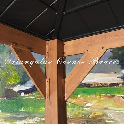 Outdoor Thermal Transfer Wood-Looking Aluminum Gazebo