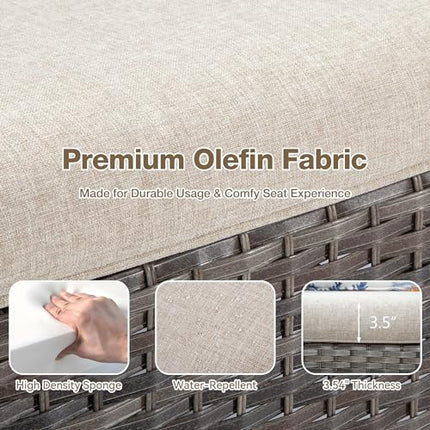 Outdoor Patio Couch Wicker Sofa - 2 Seater Rattan Sofa