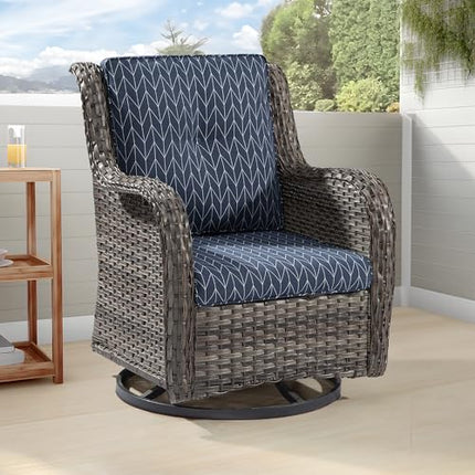 Outdoor Swivel Rocker Wicker Chair