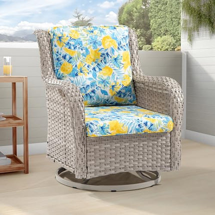 Outdoor Swivel Rocker Wicker Chair