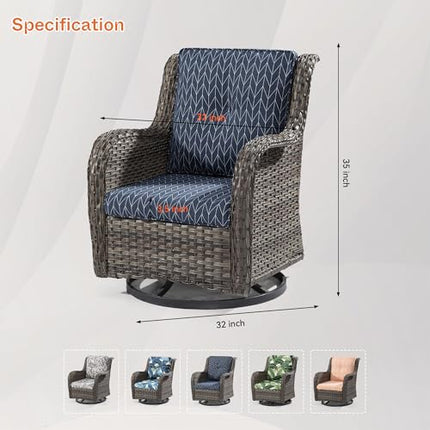 Outdoor Swivel Rocker Wicker Chair
