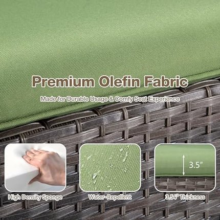 Outdoor Patio Couch Wicker Sofa - 2 Seater Rattan Sofa