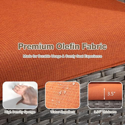 Outdoor Patio Couch Wicker Sofa - 2 Seater Rattan Sofa