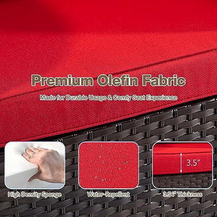 Outdoor Swivel Rocking Chairs Set of 2 with Wicker Side Table