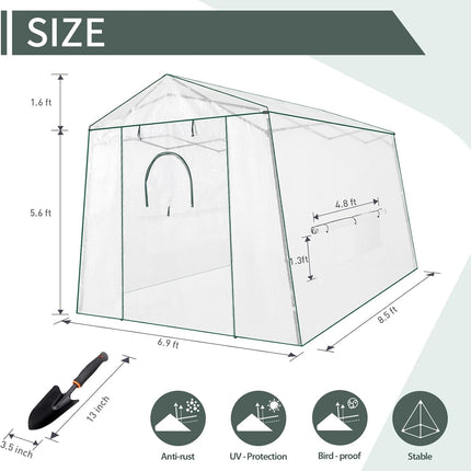 8.5 Ft x 7 Ft Pop-up Outdoor Green House Plant Gardening Canopy