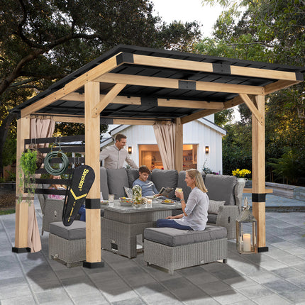 Gardenbee Cedar Wood Gazebo 10 x 12 ft.