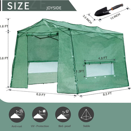 8.5 Ft x 7 Ft Pop-up Outdoor Green House Plant Gardening Canopy