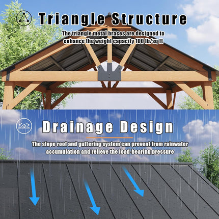 Cedar Wood Gazebo 13 x 15 ft.