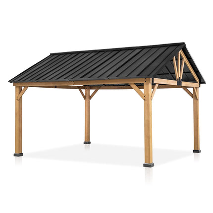 Double Hardtop Roof Wood Gazebo
