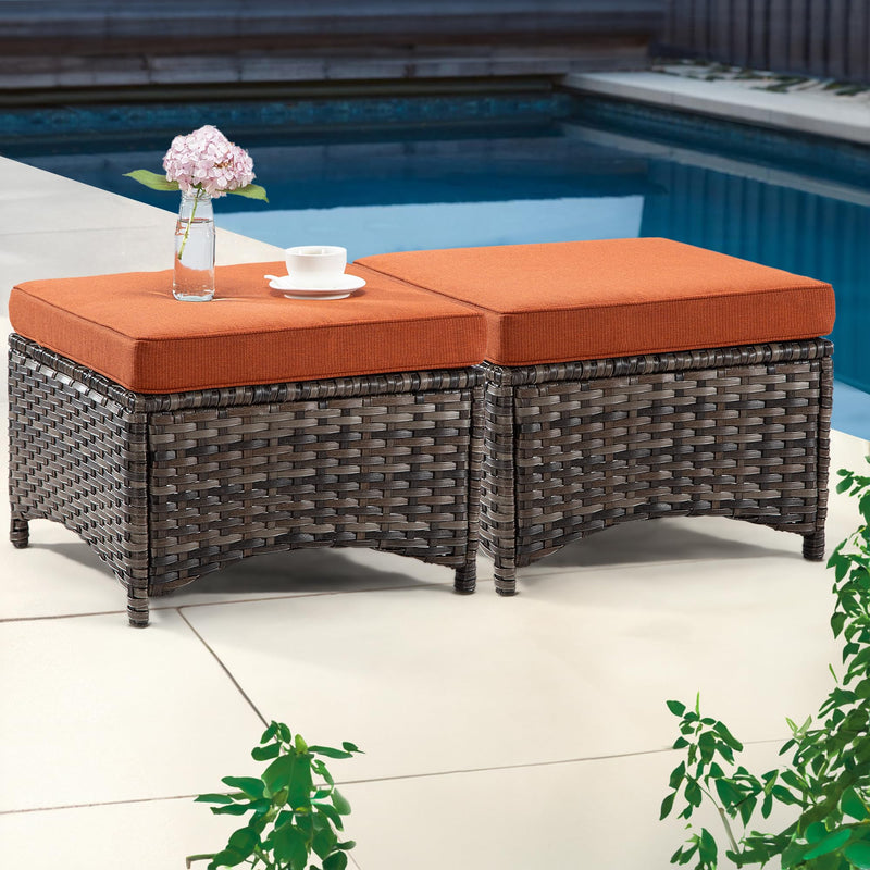 Practical Ottomans Set - Ideal partner for your patio furniture