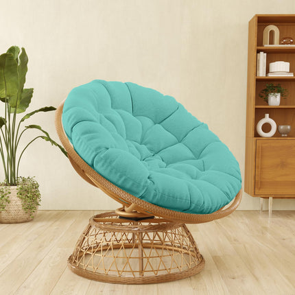 Wicker Papasan Chair with Cushion and 360 Degree Swivel Base