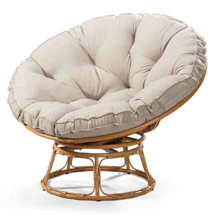 Papasan Chair with Cushion and 360 Degree Swivel Base