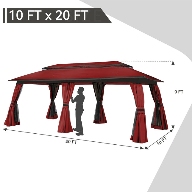 Gardenbee Outdoor Patio Gazebo 10'x20'