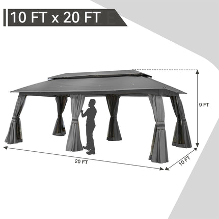 Gardenbee Outdoor Patio Gazebo 10'x20'