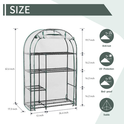 Mini Greenhouse 62" x 39" x 17" for Indoor Outdoor