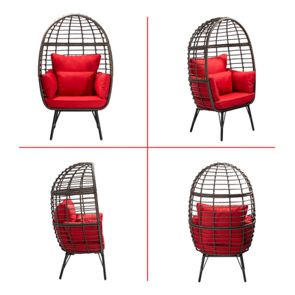 Wicker Egg Chair Outdoor with Ottoman - Indoor Egg Chair