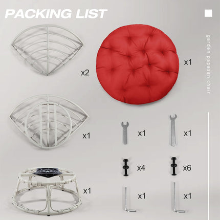 Papasan Chair with Cushion and 360 Degree Swivel Base