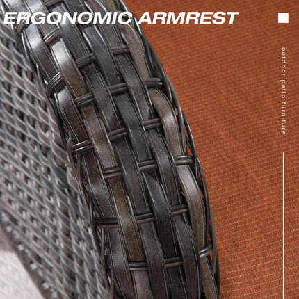 Outdoor Patio Couch Wicker Sofa - 3 Seater Rattan Sofa