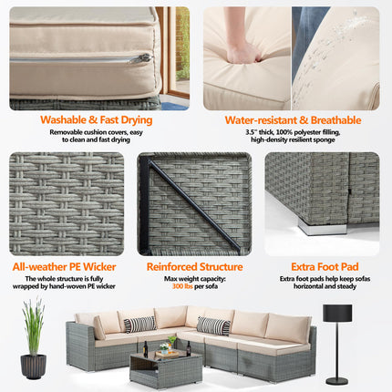 2 Pieces Outdoor Patio Couch Set