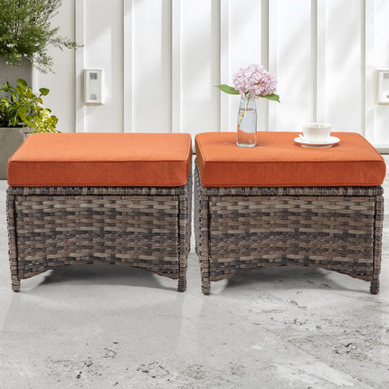 Outdoor Swivel Rocker Chairs Set of 2 and Matching Side Table