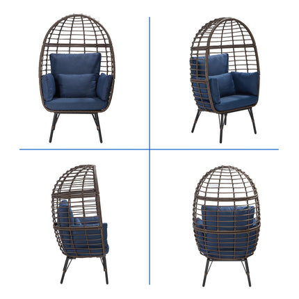 Wicker Egg Chair Outdoor with Ottoman - Indoor Egg Chair