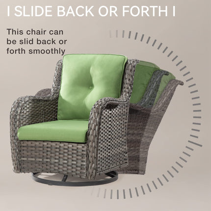 Outdoor Swivel Rocker Chairs Set of 2 and Matching Side Table