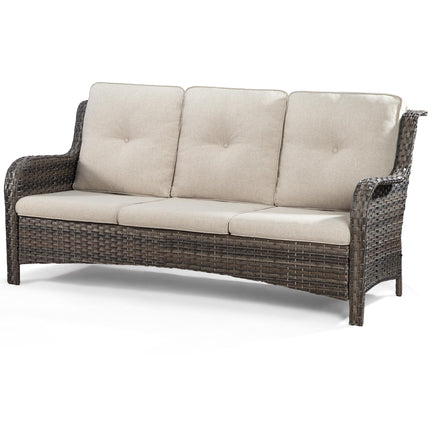Outdoor Patio Couch Wicker Sofa - 3 Seater Rattan Sofa