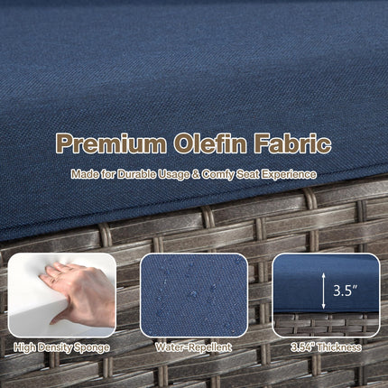 Outdoor Patio Couch Wicker Sofa - 3 Seater Rattan Sofa