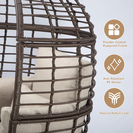 Wicker Egg Chair Outdoor with Ottoman - Indoor Egg Chair