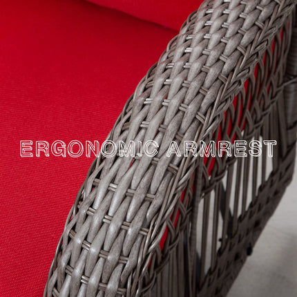 Wicker Swivel Rocking Chair Set with Matching Coffee Table