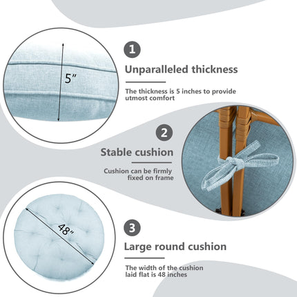 Papasan Chair with Cushion and 360 Degree Swivel Base