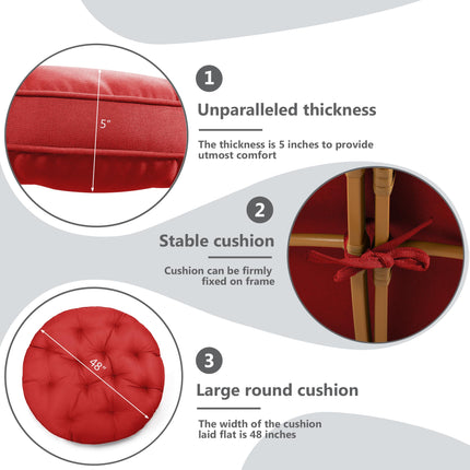 Papasan Chair with Cushion and 360 Degree Swivel Base