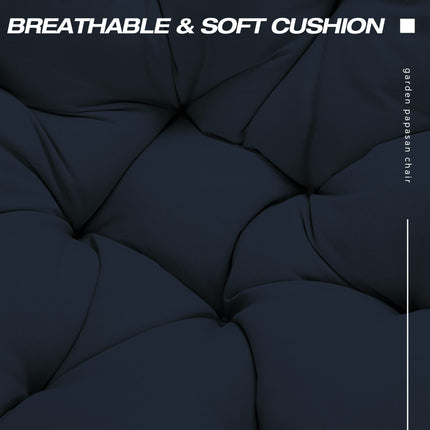 Wicker Papasan Chair with Cushion and 360 Degree Swivel Base