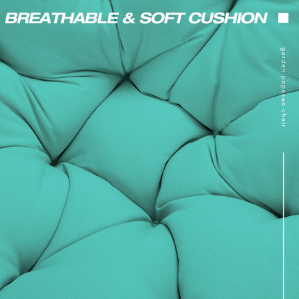 Wicker Papasan Chair with Cushion and 360 Degree Swivel Base