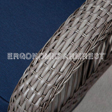 Wicker Swivel Rocking Chair Set with Matching Coffee Table