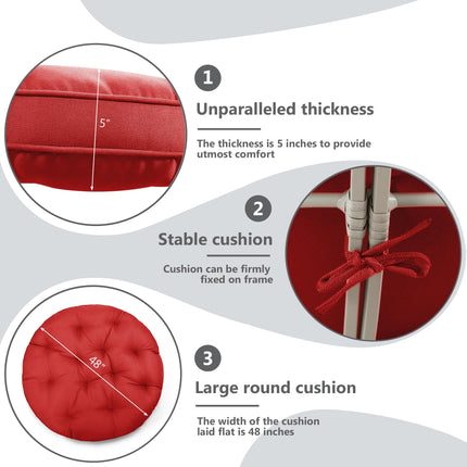 Papasan Chair with Cushion and 360 Degree Swivel Base