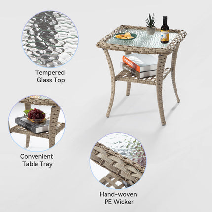 Outdoor Swivel Rocker Chair Set 3 Piece Patio Furniture Set