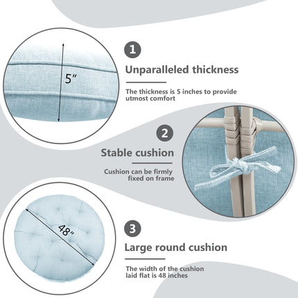 Papasan Chair with Cushion and 360 Degree Swivel Base